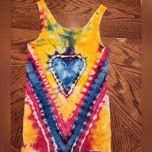 Custom tie dyed women's tank top, size L